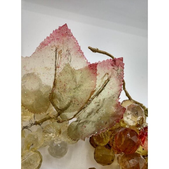 MCM Vintage Lucite Grape Clusters with Faux Leaf for Home Decor - 2 Clusters - 1 - Picture 2 of 6